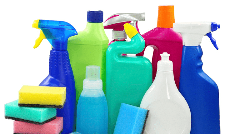 Cleaning supplies can be household dangers for dogs